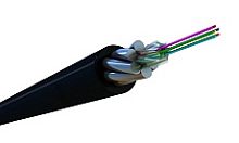 Hyperline FO-AWSH-OUT-9-8-PE-BK Кабель волоконно-оптический 9/125 (G.652D) одномодовый. 8 волокон. жесткий. бронированный. волокна в канате из стальных проволок. гелезаполненный. внешний. PE. черный | код 446850 | Hyperline