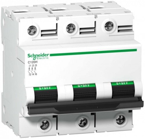 Выключатель автоматический трехполюсный C120H 80А C 15кА | код. A9N18468 | Schneider Electric 