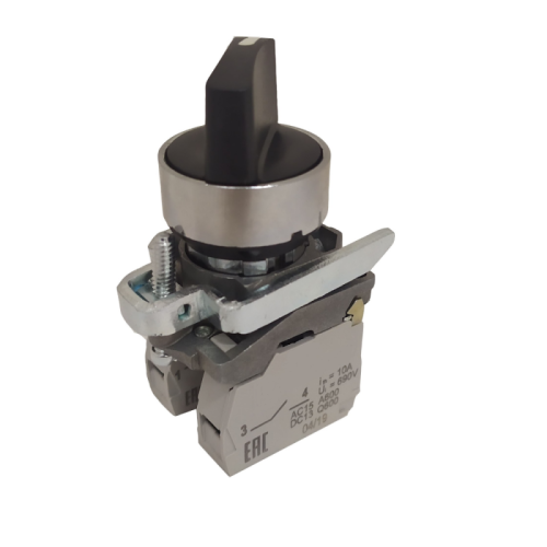 Переключатель КПЕ1111РС-черный-1но+1нз-ручка-фикс-2поз-IP40-КЭАЗ | код 271788 | КЭАЗ