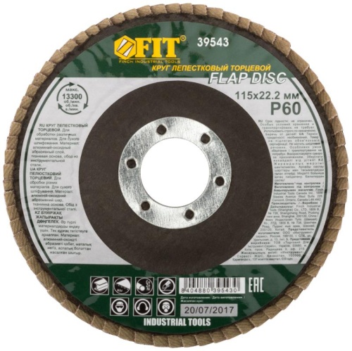Круг лепестковый торцевой 115мм Р 60 FIT 39543 фото 3