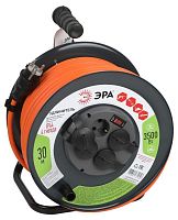 Удлинитель силовой RMx-4es-3x2.5-30m-IP44 на метал. катушке с заземлением и выключателем 4 розетки 30м ПВС | код. Б0052920 | Эра