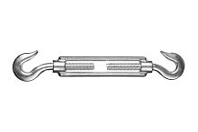 Талреп DIN 1480 М12 крюк-крюк оцинкованный | код DIN1480-М12-HH | Крепдил
