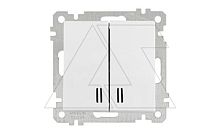 21 - Выключатель двухклавишный с подсветкой, пруж. зажимы, белый | код 2100-426-0101 | Mutlusan