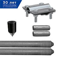 Вертикальный заземлитель из круглой оцинкованной стали. диаметром 16 мм. длиной 3 м | код 90138 | ЕЗЕТЕК