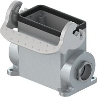 Закрытое основание разъема REVOS, Size 6H, с уплотнителем, с защелкой, без защитной крышки, 2 кабельных ввода IP54 M25x1,5, материал корпуса: алюминиевый сплав | код 73.330.0635.0 | Wieland