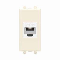 Компьютерная розетка RJ-45 без шторки модульная, кат.6А, Avanti, Ванильная дымка, 1 модуль | код 4405671 | DKC