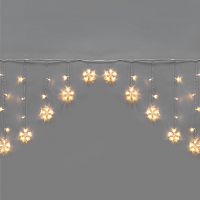 Гирлянда Арка со звездами 2,5х1,2м, 136LED ТЕПЛЫЙ БЕЛЫЙ, прозрачный ПВХ, IP20, свечение с динамикой, 230В, не соединяется, с контроллером 8 режимов | код 255-076 | NEON-NIGHT