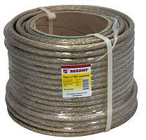 Трос стальной в ПВХ оплетке d=10,0 мм, прозрачный (катушка 50 м) REXANT | код 09-5300 | REXANT
