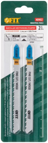 Полотно по дереву Bimetal шлифованные под свободным углом реверс. зубья 100/74/2.5мм (T101BRF) (уп.2шт) FIT 40902 фото 3