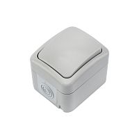 Переключатель проходной Mini OG IP54, о/у, серый KRANZ | код KR-78-0837 | KRANZ