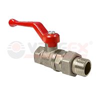 Кран шаровой латунный с американкой никел. покрытие ВН/НР ручка-рычаг 1/2дюйм (56/14) | код VF.225.NR1.012 | VALFEX