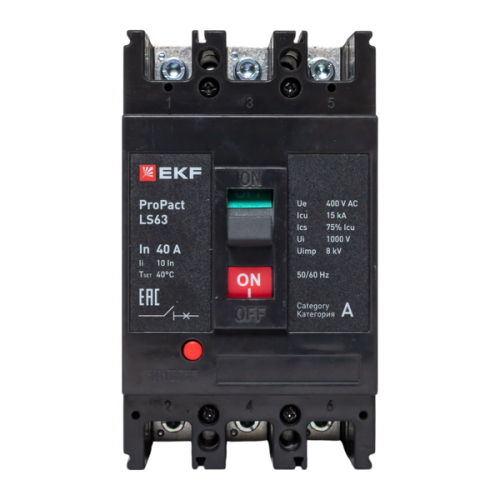 Автоматический выключатель LS63 15кА 3P 40А ProPact EKF | код mccb-63-15-3-40-ls | EKF фото 3