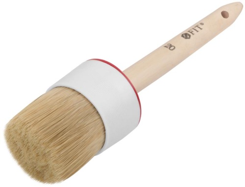 Кисть круглая натуральная светлая щетина №20 (65мм) FIT 01311 фото 2