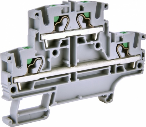 Клемма пружинная двухуровневая ESH-EFD.4 (4 мм2, серая, push-in) | код 003903268 | ETI