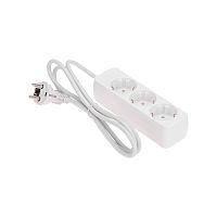 Удлинитель 3 гнезда, 1,5м, 3х0,75мм?, с/з, белый PROconnect | код 13-4208 | PROCONNECT