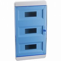 Распределительный шкаф OptiBox P 36 мод., IP41, встраиваемый, пластик, прозрачная синяя дверь |  код. 117958 |  КЭАЗ