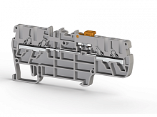 307 211, Клеммник пруж.быстрозажимной (Push in) 4-х выводной, с размыкателем, 2,5 мм.кв., (синий), PYK 2,5CCA | код 0.0.0.3.07211 | KLEMSAN