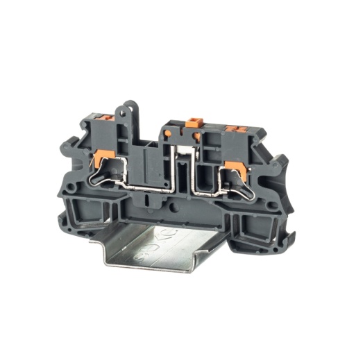 Клемма расцепительная, зажим push-in, 2 точки подключения, 4 кв.мм, серая | код IPR-4-MT | DKC