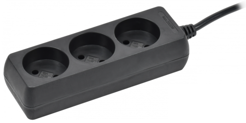 Удлинитель У3 3 места б/з 5м 2х0,75мм2 10А 250В чер. IEK | код WYP10-06-03-05-K02 | IEK