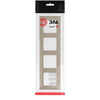 Рамка для розеток и выключателей Серия 12 12-5204-04 на 4 поста, Классик, шампань | код Б0067713 | ЭРА