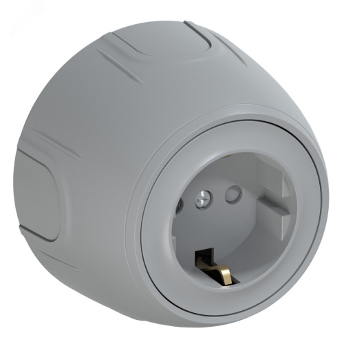 Розетка с заземлением Rotondo, защитные шторки, винтовые контакты, цвет серый | код 7700879 | OneKeyElectro Розетка с заземлением Rotondo, защитные шторки, винтовые контакты, цвет серый | код 7700879 | OneKeyElectro