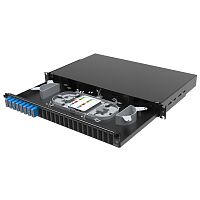 Оптическая полка выдвижная 1U с адатерами 8 х duplex SC OS2 в комплекте с лицевой панелью, пигтейлами, сплайс-кассет(ой/ами) и гильз | код RNFP9DSCU8 | DKC