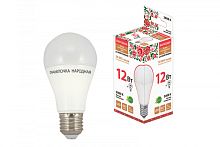 Лампа светодиодная НЛ-LED-A60-12 Вт-230 В-3000 К-Е27, (60х108 мм), Народная | код SQ0340-1511 | TDM НАРОДНЫЙ