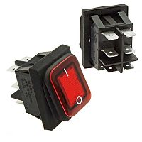 Клавишный переключатель RUICHI SB091-12V, IP65, ON-ON, 22x30 мм | код 100444 | Ruichi