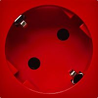 Розетка с заземлением - безвинтовые зажимы - без шторок 16А 250В - 45°- 2 модуля - красный | код 4525058 | Legrand