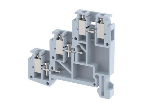 Клемма проходная винтовая 4 мм2, трехуровневая, на 6 подключений, серая DUSD4(G) | код 1904030000 | Elmex Клемма проходная винтовая 4 мм2, трехуровневая, на 6 подключений, серая DUSD4(G) | код 1904030000 | Elmex