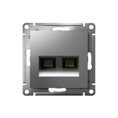 Розетка компьютерная 2-м AtlasDesign RJ45+RJ45 кат.6A механизм сталь SE ATN000988 Розетка компьютерная 2-м AtlasDesign RJ45+RJ45 кат.6A механизм сталь SE ATN000988