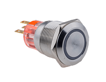 Кнопка IP67, с подсветкой, желтая, с возвратом, 1NO+1NC, 220В AC, MT67-R220Y11 | код 107349 | MEYERTEC