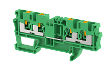 Клемма проходная PUSH-IN 4 мм2, на 4 подключения, зеленая PQ4-2x2-GREEN | код 3103060003 | Elmex