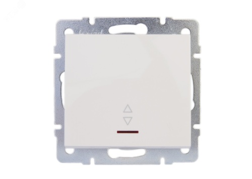 Выключатель RAIN проходной с подсветкой белый механизм | код 703-0288-114 | Lezard