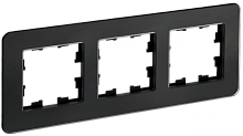 BRITE Рамка 3-мест. РУ-3-2-Бр стекло черн. RE IEK | код BR-M32-G-41-K02 | IEK