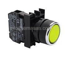B200DS Кнопка нажимная круглая желтая (1НЗ) | код B200DS | EMAS