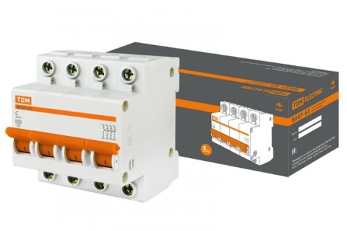 Выключатель автоматический четырехполюсный ВА47-63 50А C 4,5кА | код. SQ0218-0035 | TDM 