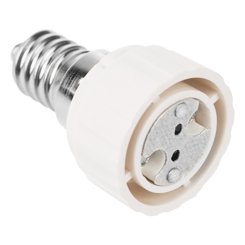 Переходник цокольный E14-GU5.3 белый REXANT | код 11-8824 | REXANT Переходник цокольный E14-GU5.3 белый REXANT | код 11-8824 | REXANT