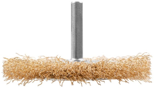 Щетка для дрели, Плоская, латунированная витая проволока 0,3 мм, 75 мм, блистер, Profi | код 82-916 | FIT фото 2
