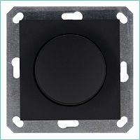 Светорегулятор поворотно-нажимной (диммер) LED 30-400Вт 1gang 2way механизм черн. матов. soft touch Jasmart G4012PB