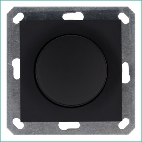 Светорегулятор поворотно-нажимной (диммер) LED 30-400Вт 1gang 2way механизм черн. матов. soft touch Jasmart G4012PB