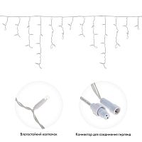 Гирлянда Айсикл Бахрома светодиодный, 1,8 х 0,5 м, белый провод, 230 В, диоды синие, 48 LED | код 255-023 | Neon-Night