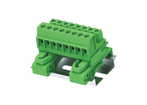 MC-RH5.08H05C-T Разъём гнездовой MC, шаг 5.08мм,5 конт. для DIN-рейки,зел., шт | код MC-RH5.08H05C-T | SUPU