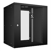 Cabeus WSC-05D-12U55/45-BK Шкаф телекоммуникационный настенный 19 12U, серия LIGHT разборный, дверь стекло, цвет черный | код 10180c | Cabeus