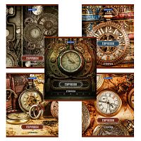 Тетрадь А5, 48 л., BRAUBERG, клетка, металлизированный картон, ВРЕМЯ, 403042 | код 403042 | BRAUBERG