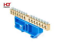 Шина N ноль на DIN-изол ШНИ-6х9-14-Д-синий HLT | код 081-03-45 | HLT