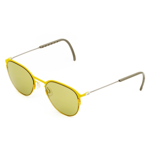 Желтые солнцезащитные очки из титана с оливковыми линзами. Модель 21 | код TCSNUE51010004 | DKC