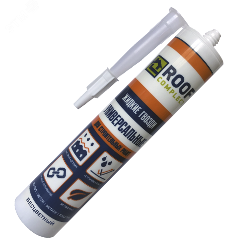 Жидкие гвозди Roof Complect бесцветные (300мл/12шт) | код 398643 | Руфкомплект