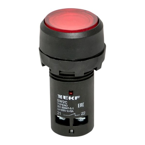Кнопка SW2C-10D с подсветкой красная NC 230В EKF PROxima | код sw2c-md-r-nc | EKF фото 3