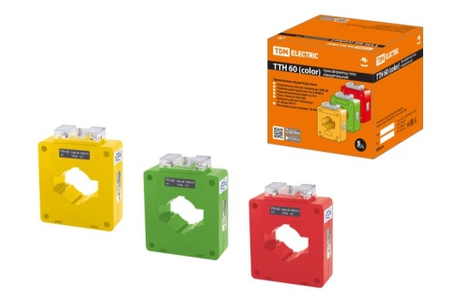 Трансформатор тока измерительный ТТН 60/ 600/5-10VA/0,5-Р (3 шт., color) TDM | код SQ1101-1217 | TDM